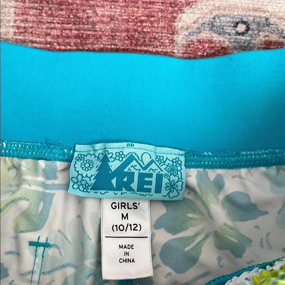 REI Kids Tropical Blue and Green Board Swim Shorts